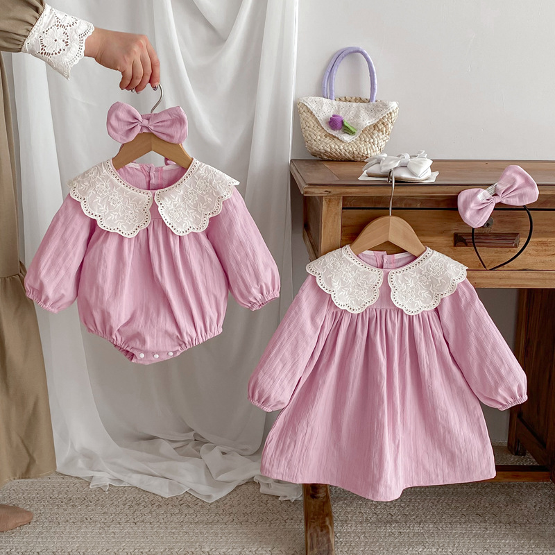 Girls' Long-sleeved Dress Without Hood