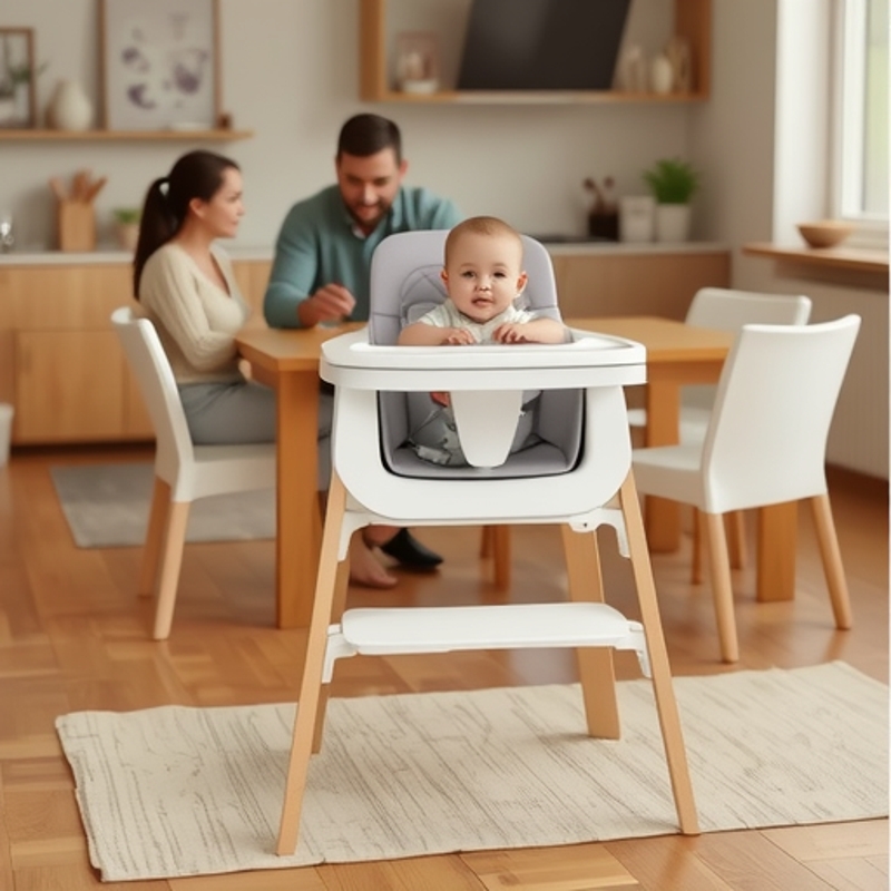 Solid Wood Adjustable Baby Dining Chair