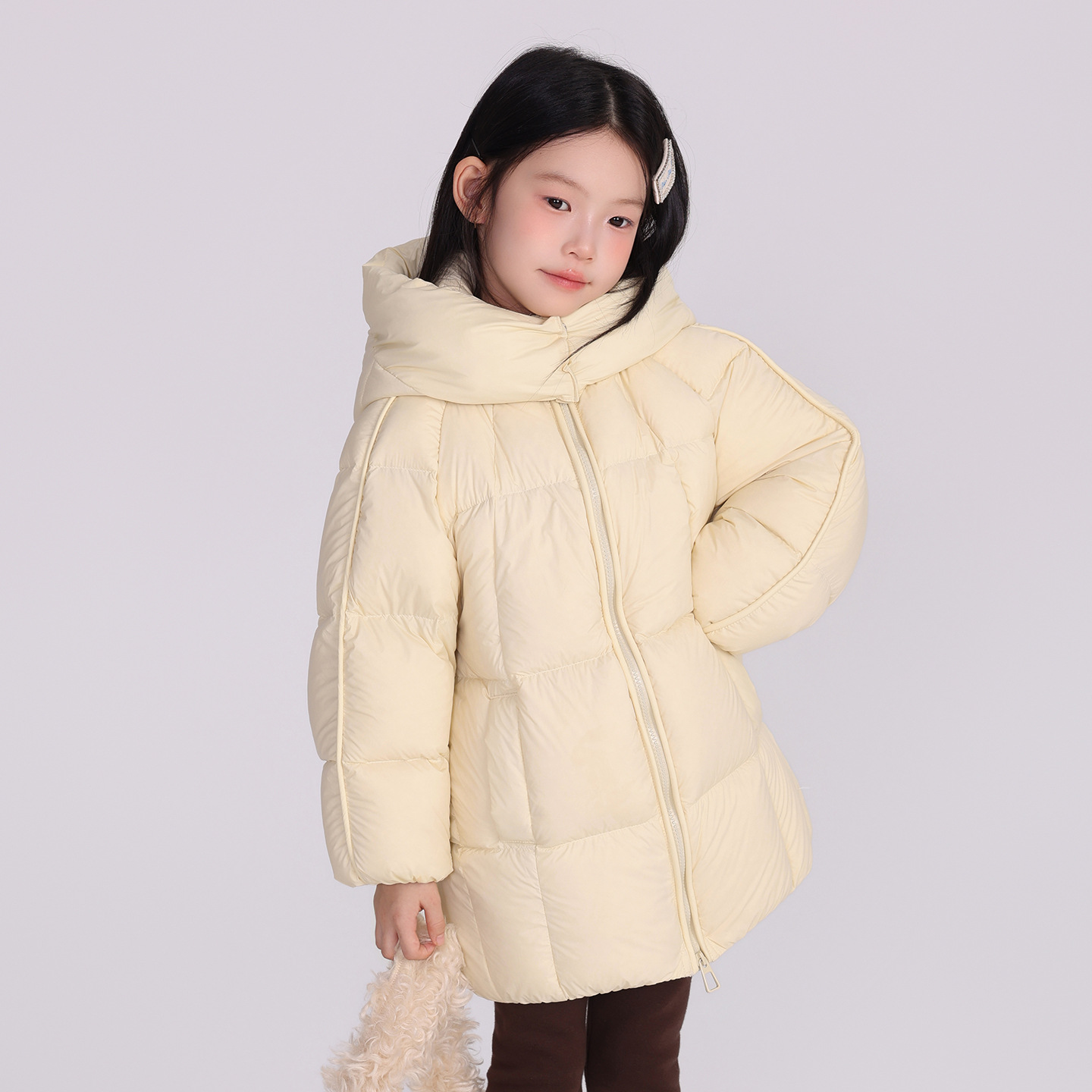 Thickened Candy-colored Hooded Long Down Jacket Winter Cold-resistant Coat