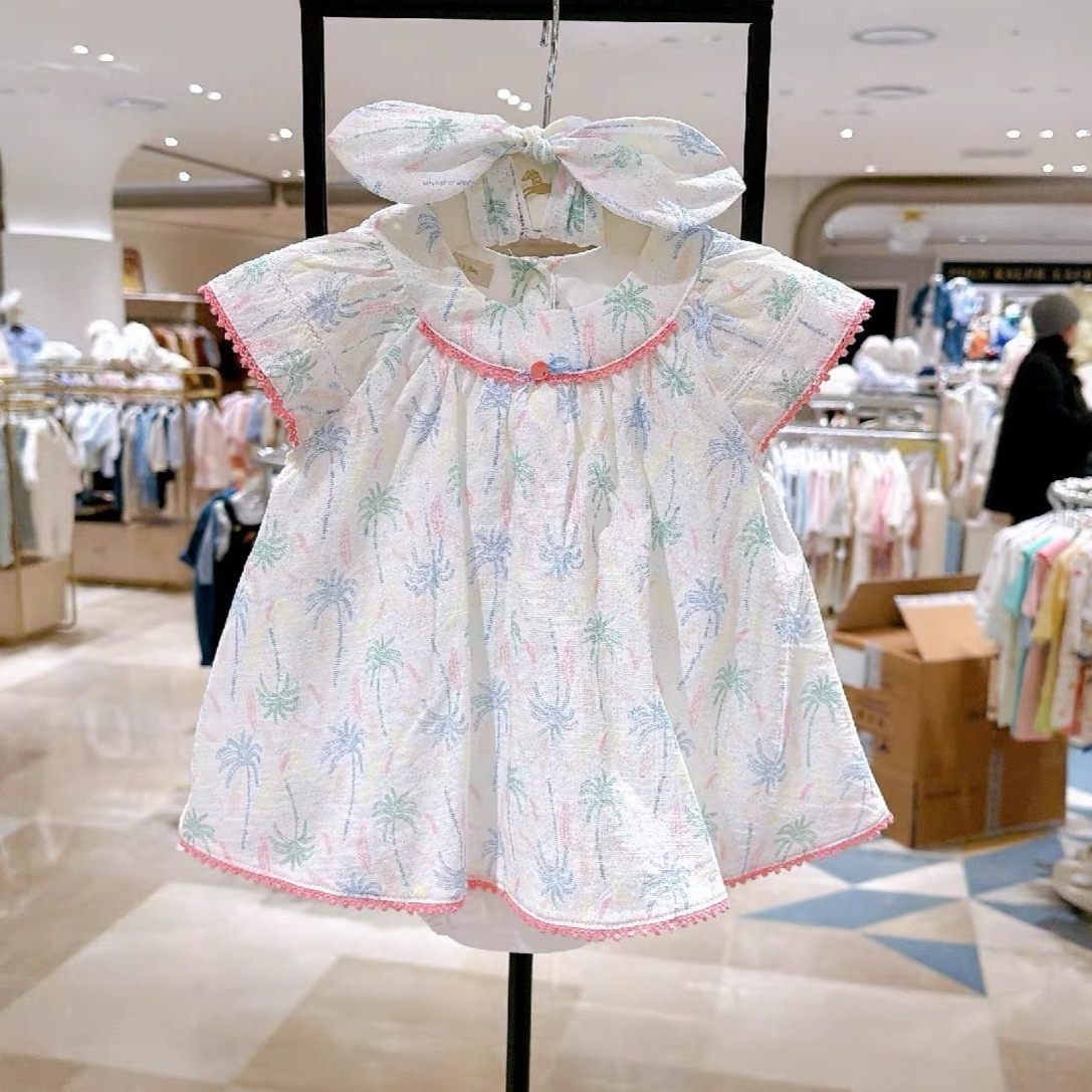 Summer Girls' Flutter-sleeve Dress Style