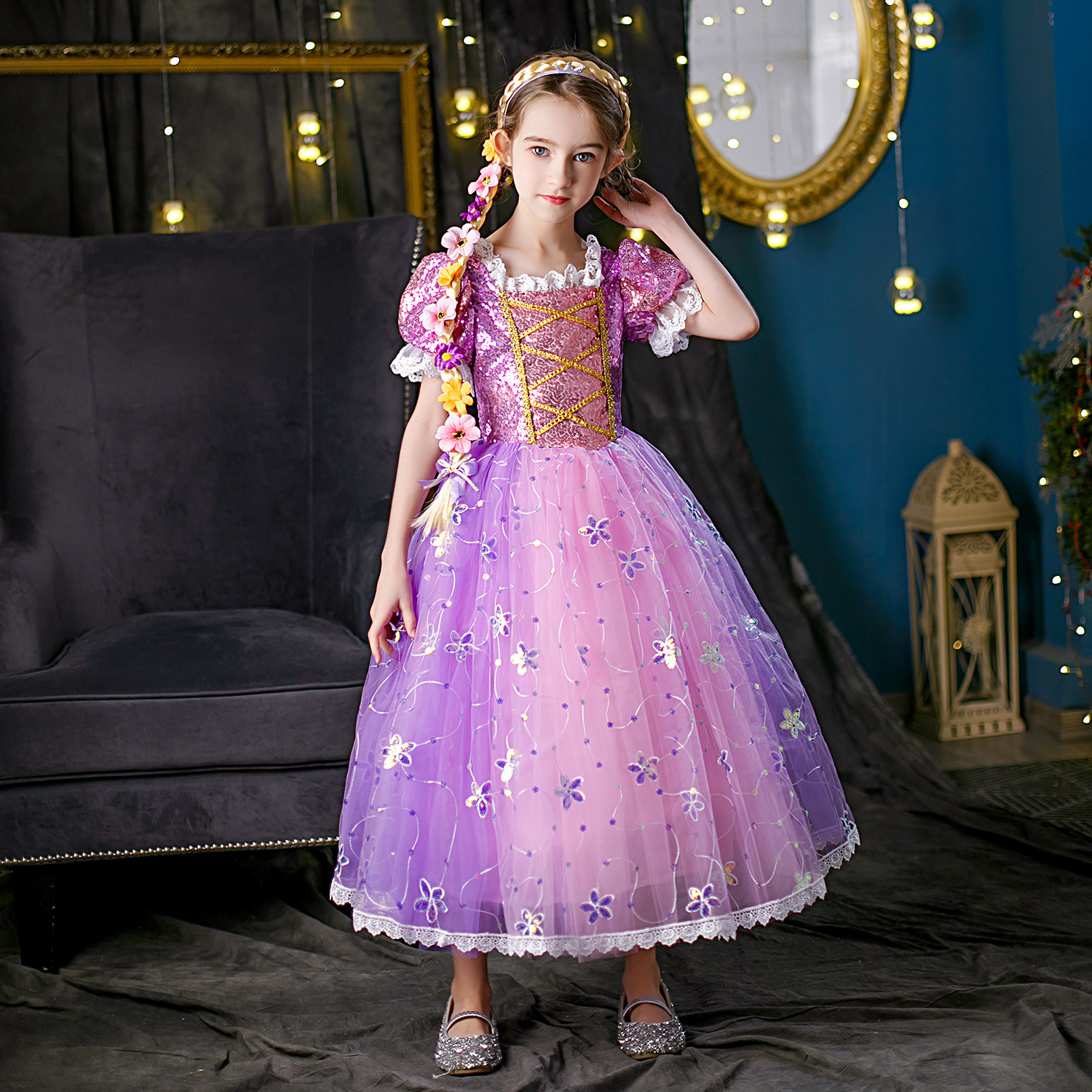 Little Girl's Purple Tulle Dress