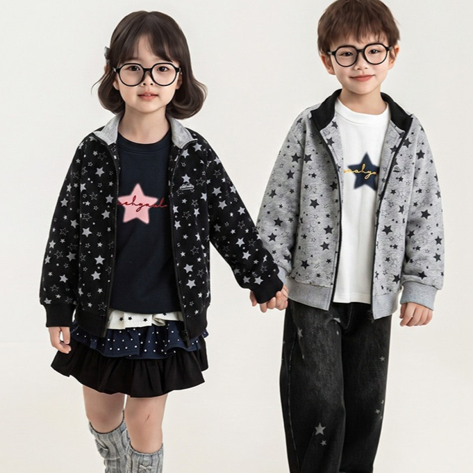 Girls' Zip-up Jacket With Polka-dot Print Sportswear
