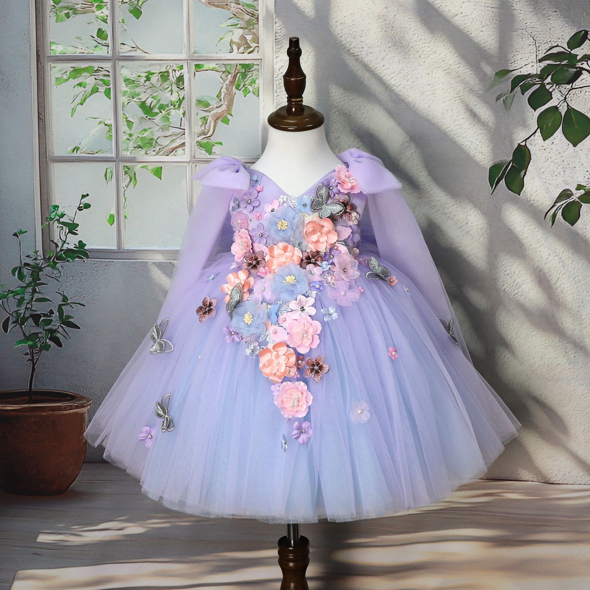 Handmade Three-Dimensional Tulle Princess Dress