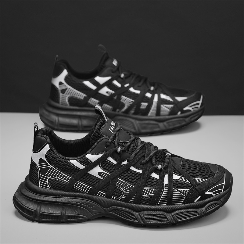 Fashion Breathable Versatile Casual Shoes For Men, Chunky Sole Mesh Sneakers, Casual…