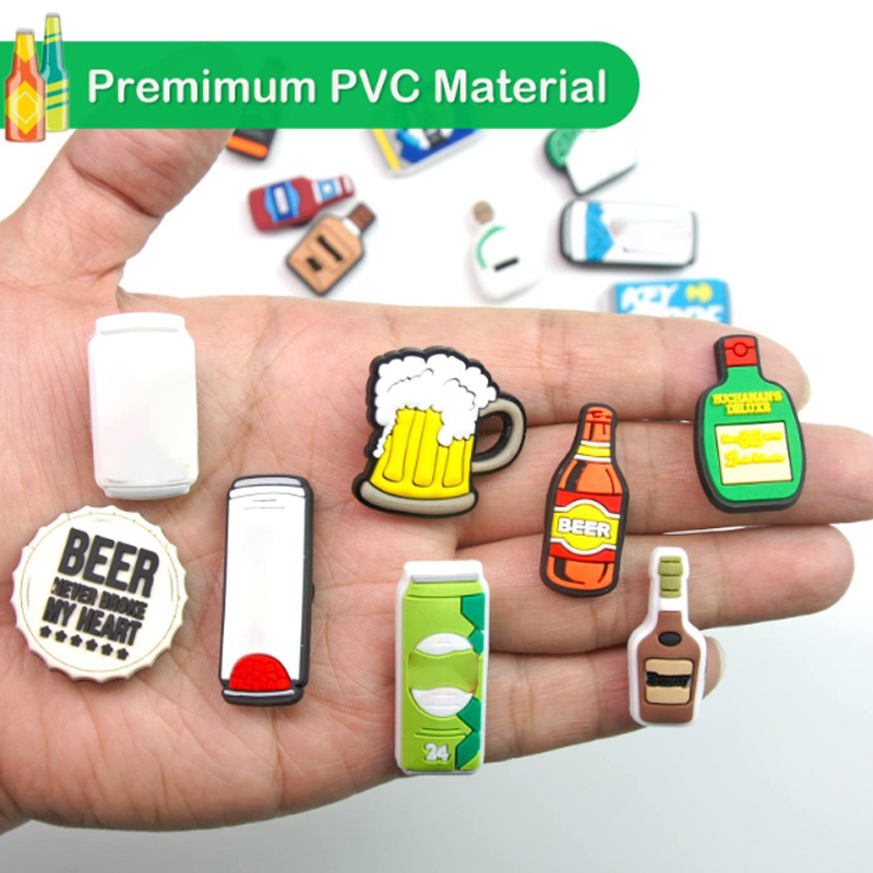 Random Lot Of 25 Pcs PVC Shoe Charms Different Food Candy And Drink Bottle Shoe Decoration