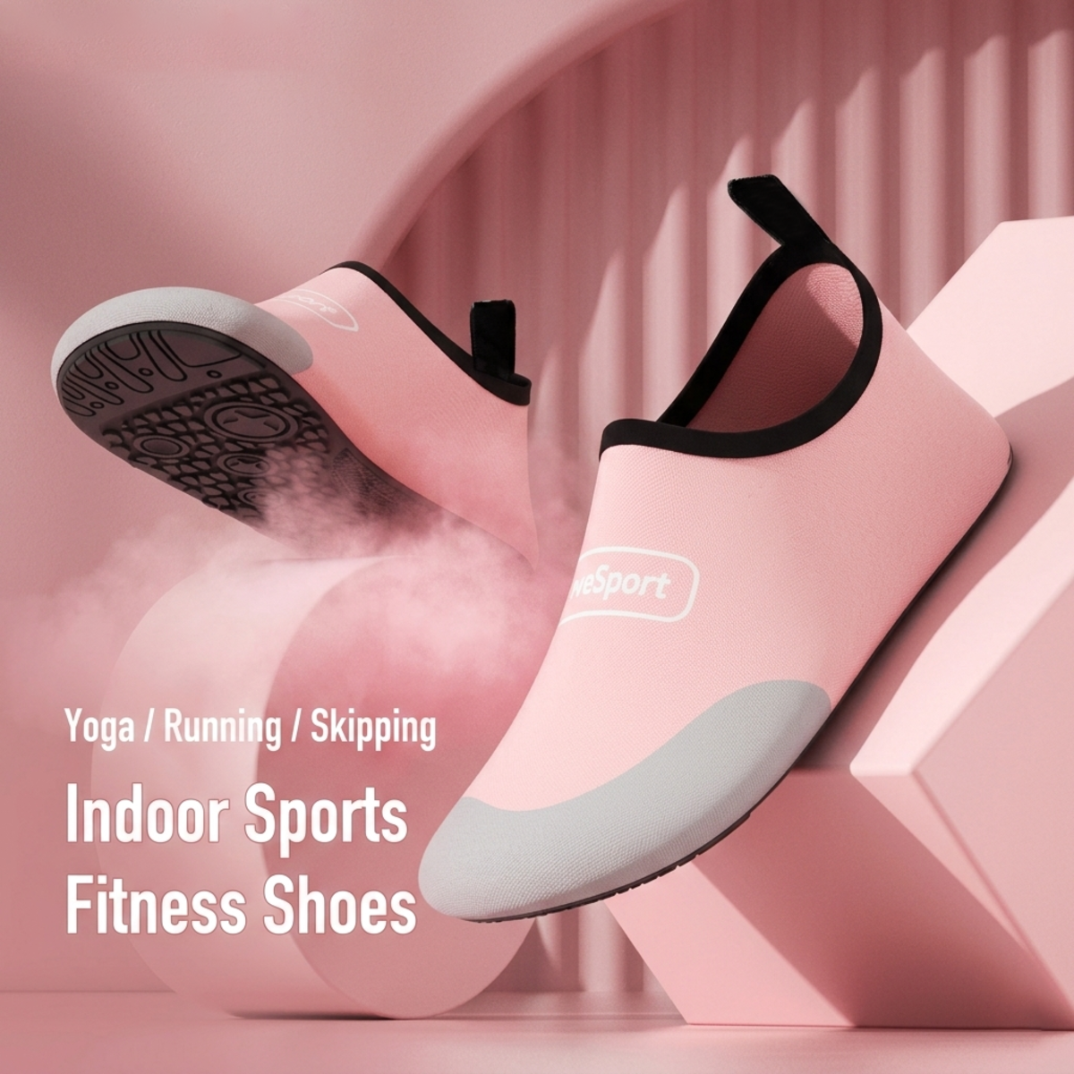 Indoor Fitness Barefoot Shoes Soft Sole Non-Slip Yoga Training Shoes Quiet Treadmill Rope…