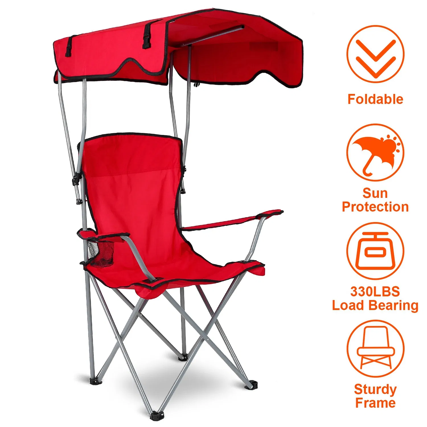 Foldable Beach Canopy Chair Sun Protection Camping Lawn Canopy Chair 330LBS Load Folding…