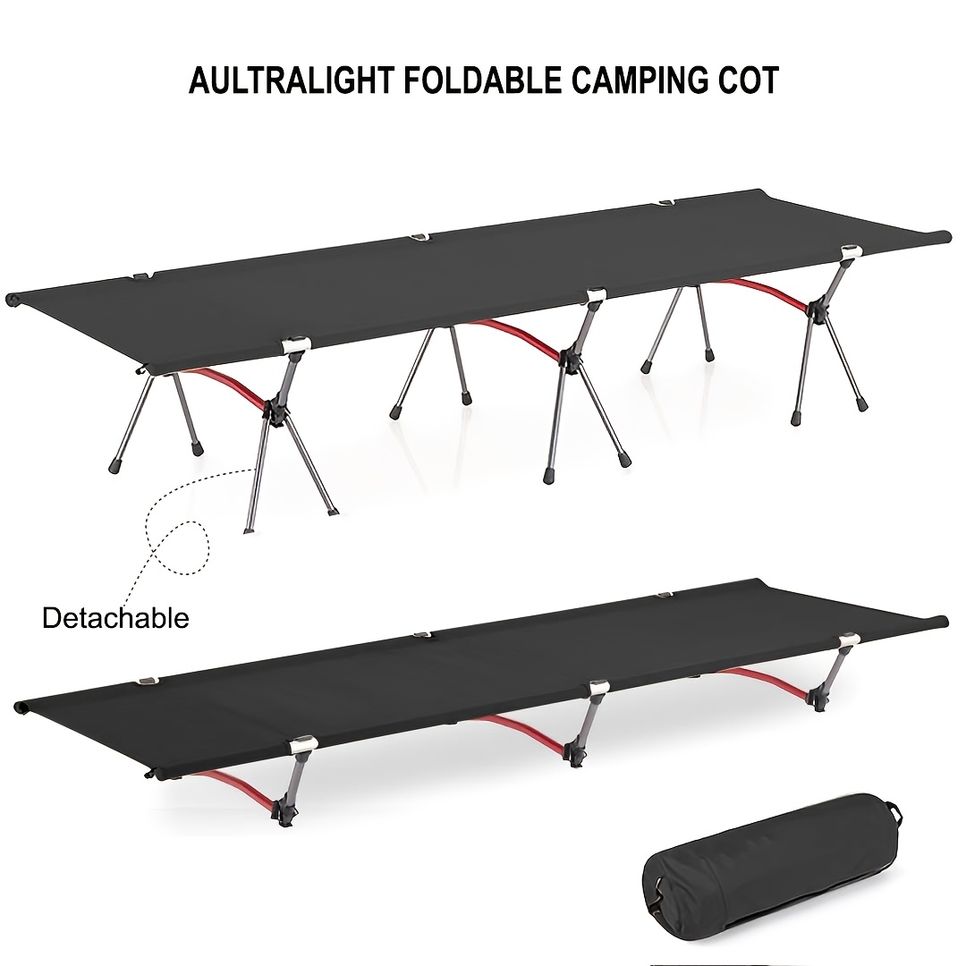 Camping Cot Portable Folding Bed Ultralight Aluminum Alloy Sleep Collapsible Tent Bed…