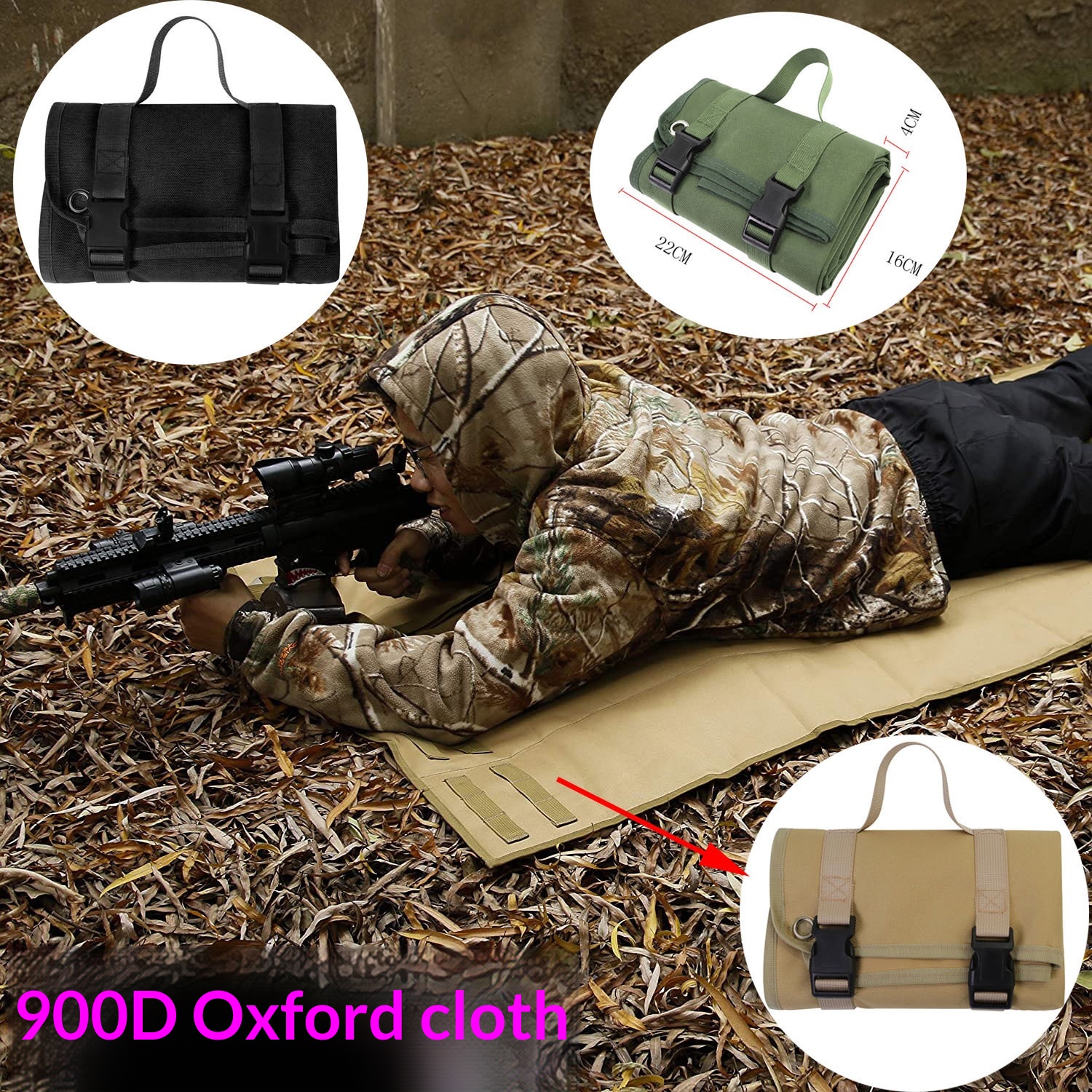 Outdoor Sports Shooting Mat, Mountain Camping Supplies, 10 00D Material Waterproof…