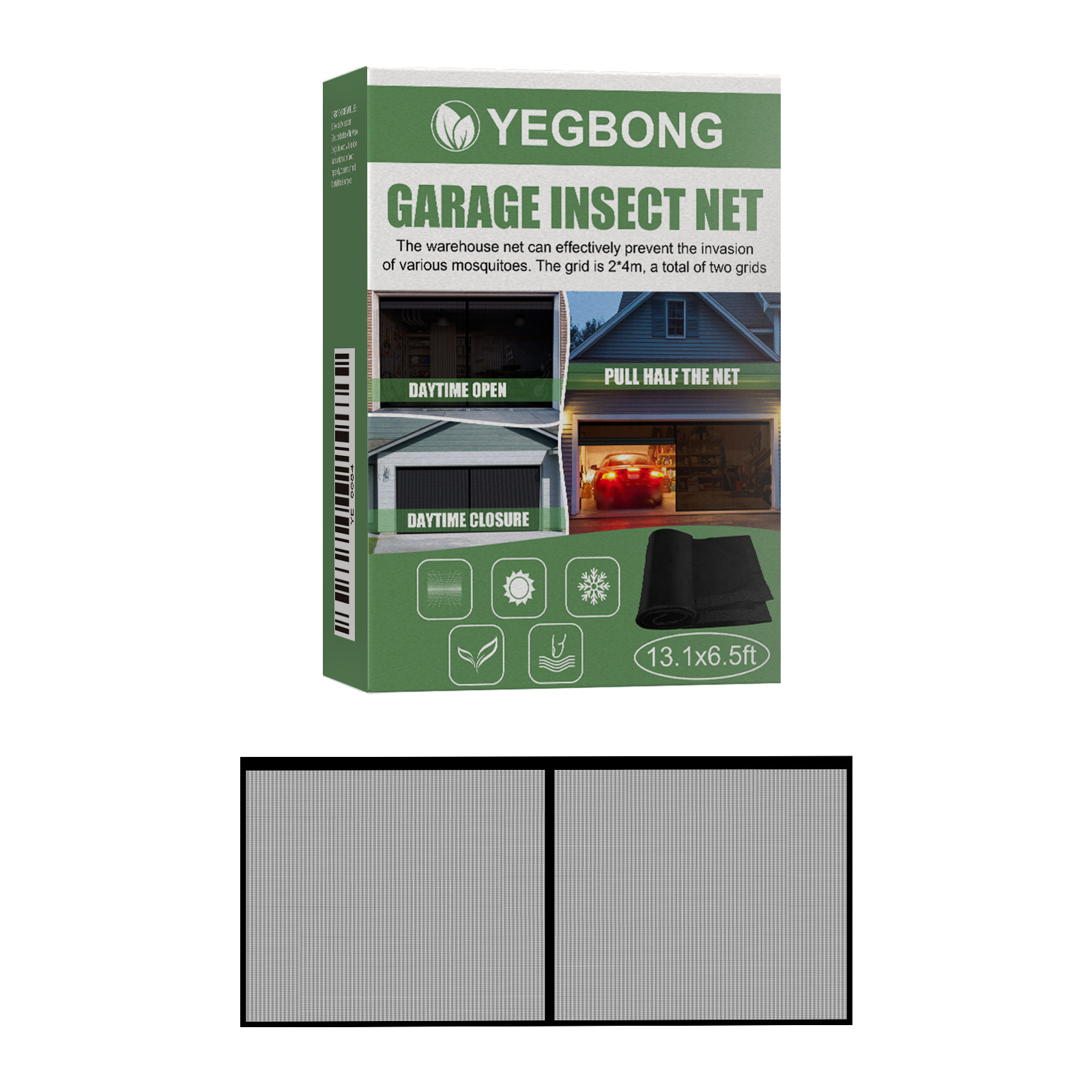Yegbong Garage Insect Screen With Velcro, Seamless, Retractable, Portable Mosquito Net…