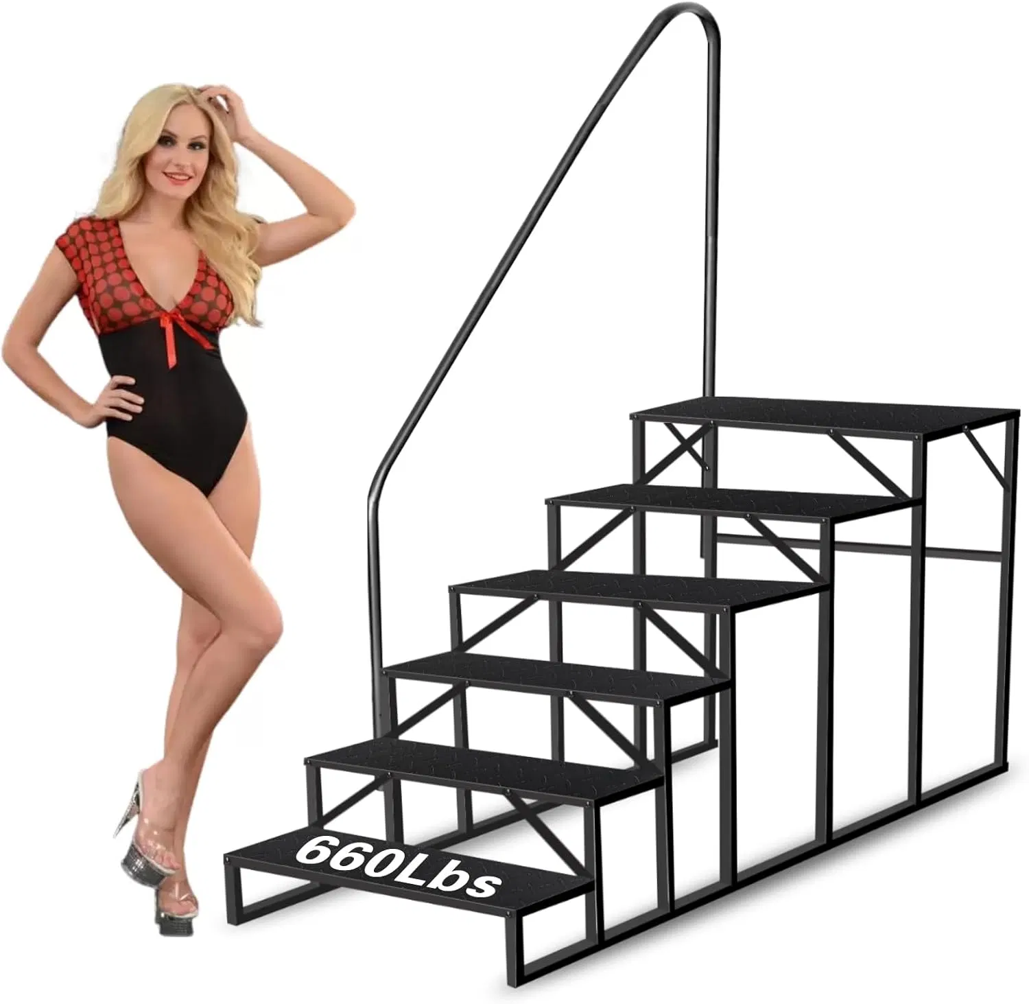 Swimming Pool Ladder Above Ground Pools, Step Stool Ladder with Handrails, Heavy Duty Hot…