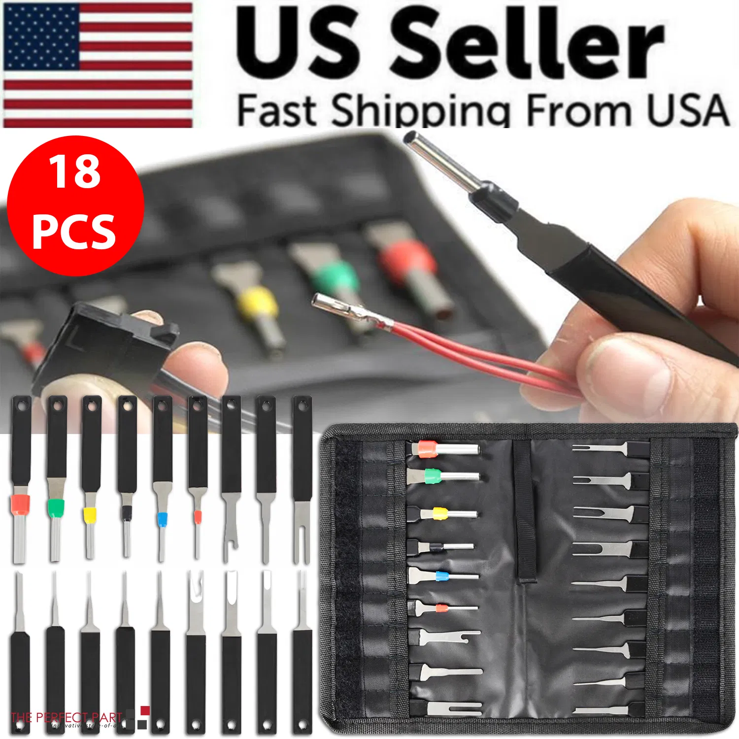 18-Pack Heavy Duty Thick Car Terminal Removal Kit Wire Connector Pin Release Tool