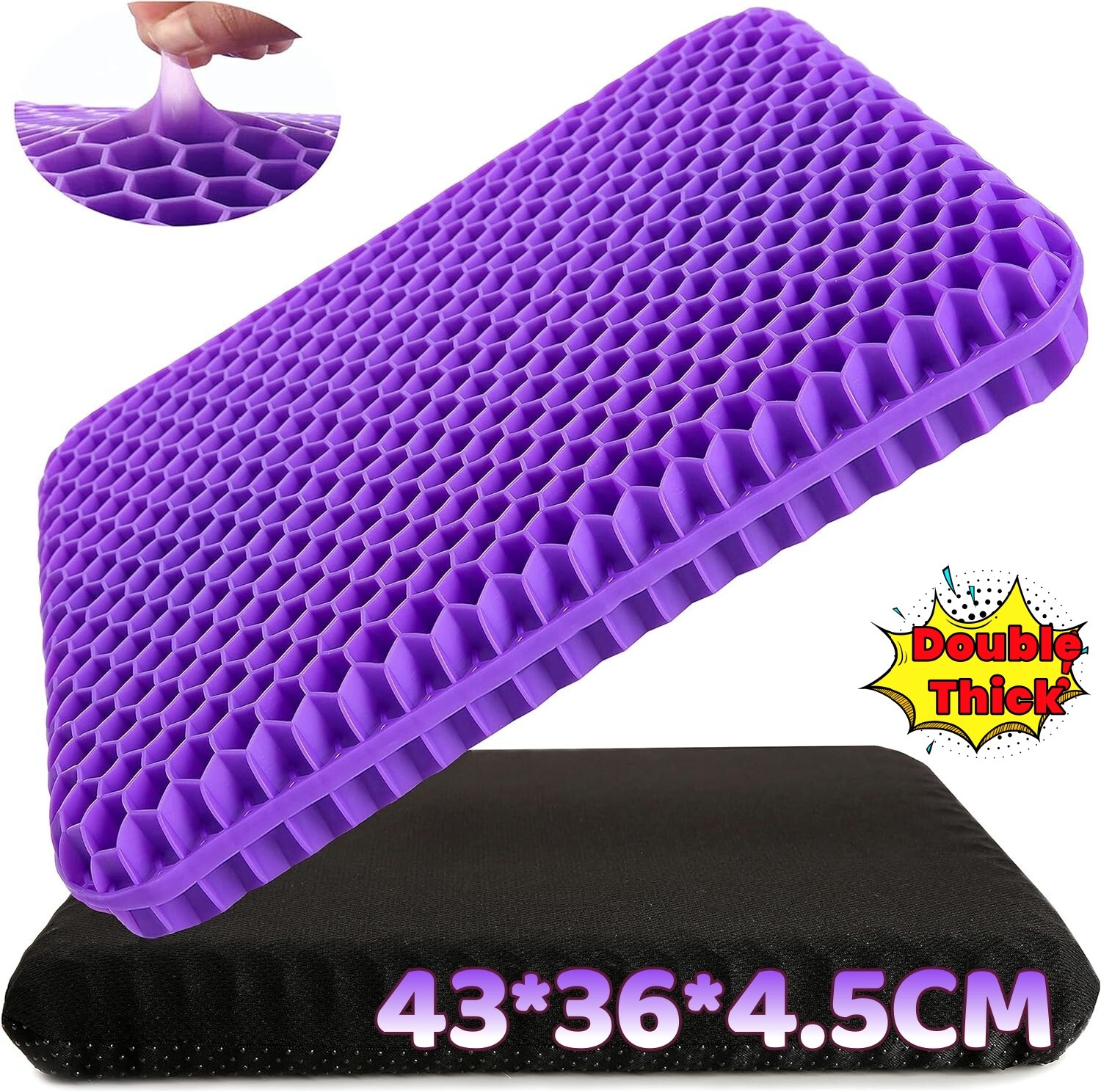Honeycomb Breathable Gel Seat Cushion Cooling Double Thick Egg Sitting Pad Mat