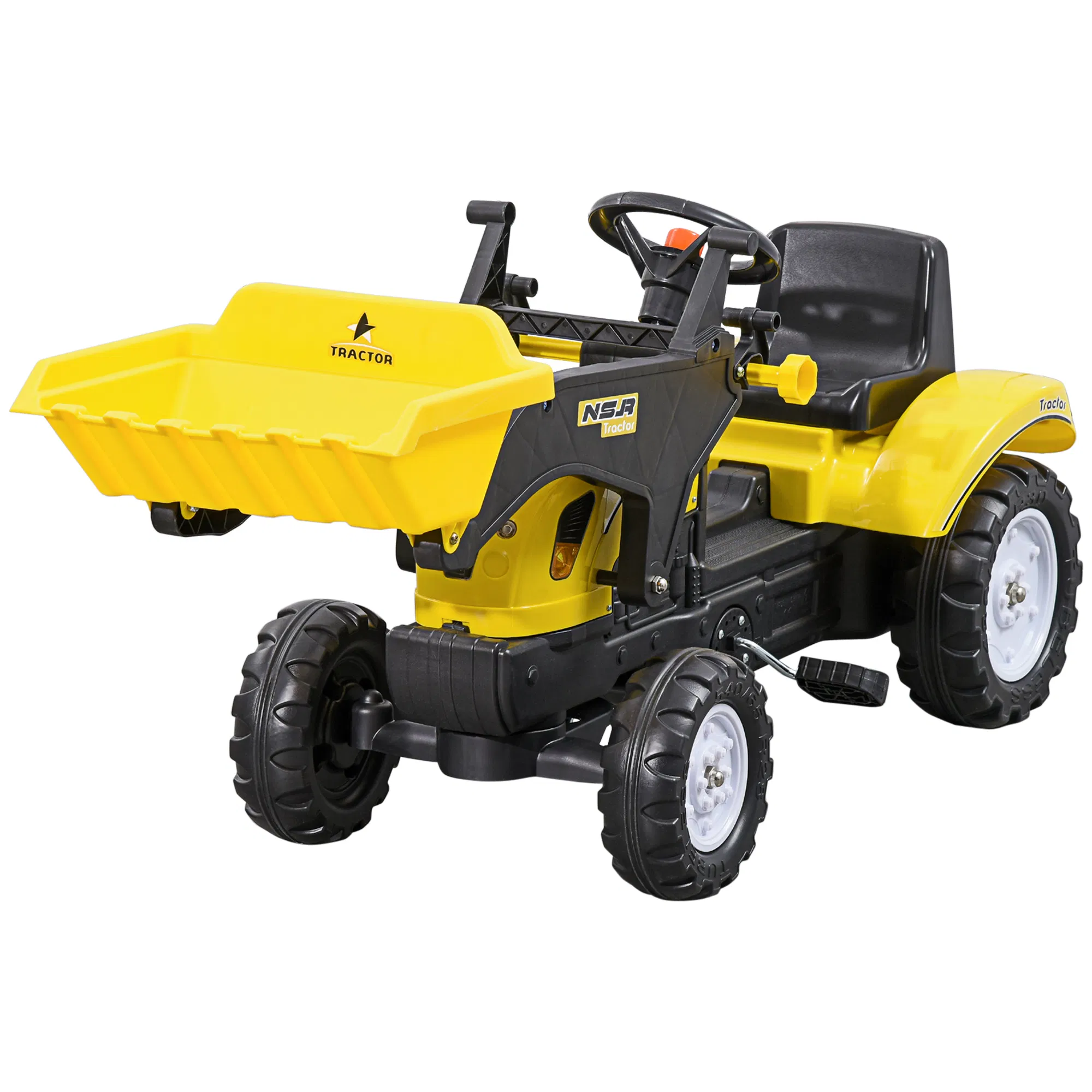 Ride on Tractor for Kids, Pedal Construction Car with Front Loader Digger for 3 Year Old…