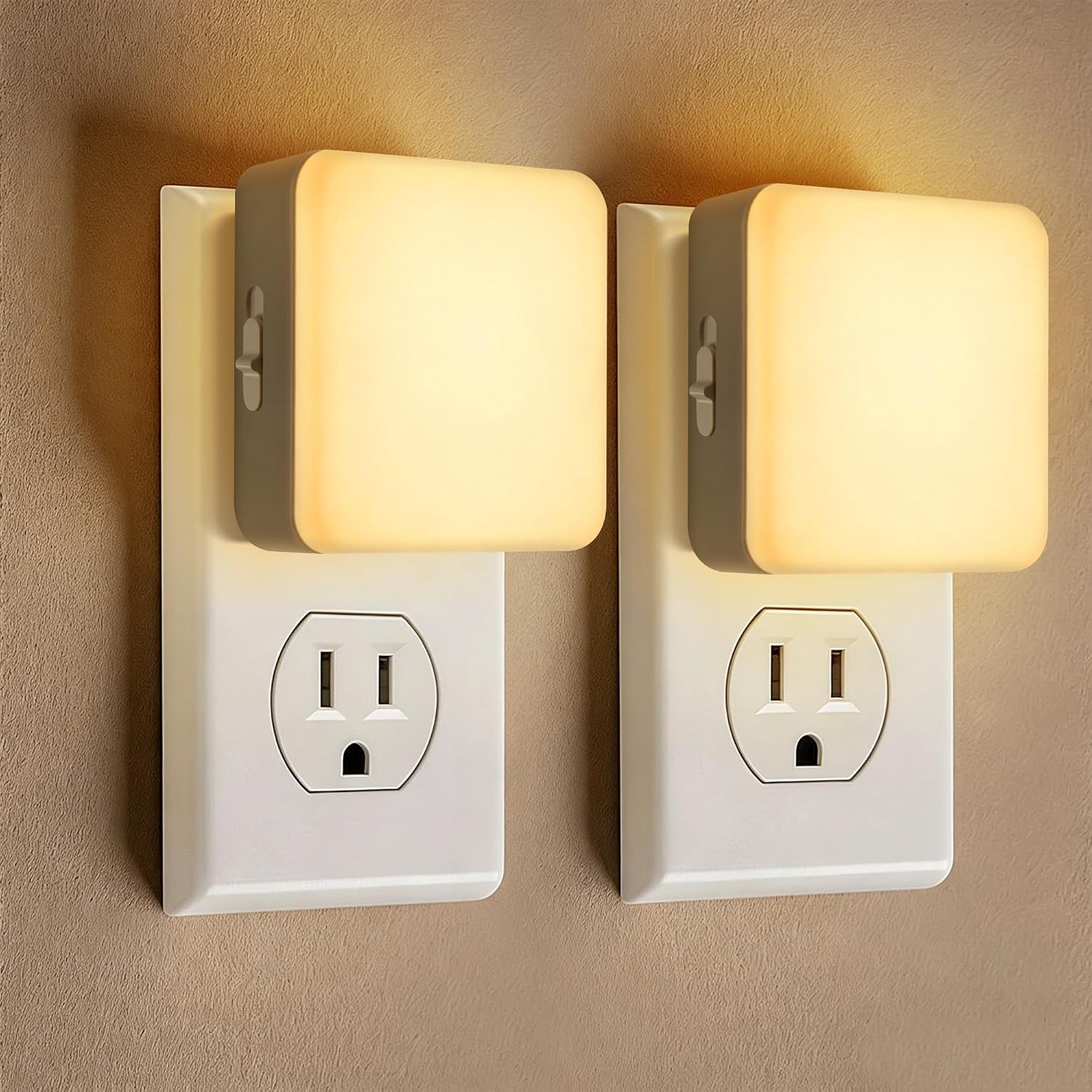 Dusk To Dawn Sensor Night Lights, Plug In, Auto On Off 2 Pack, Automatic LED Night Light…