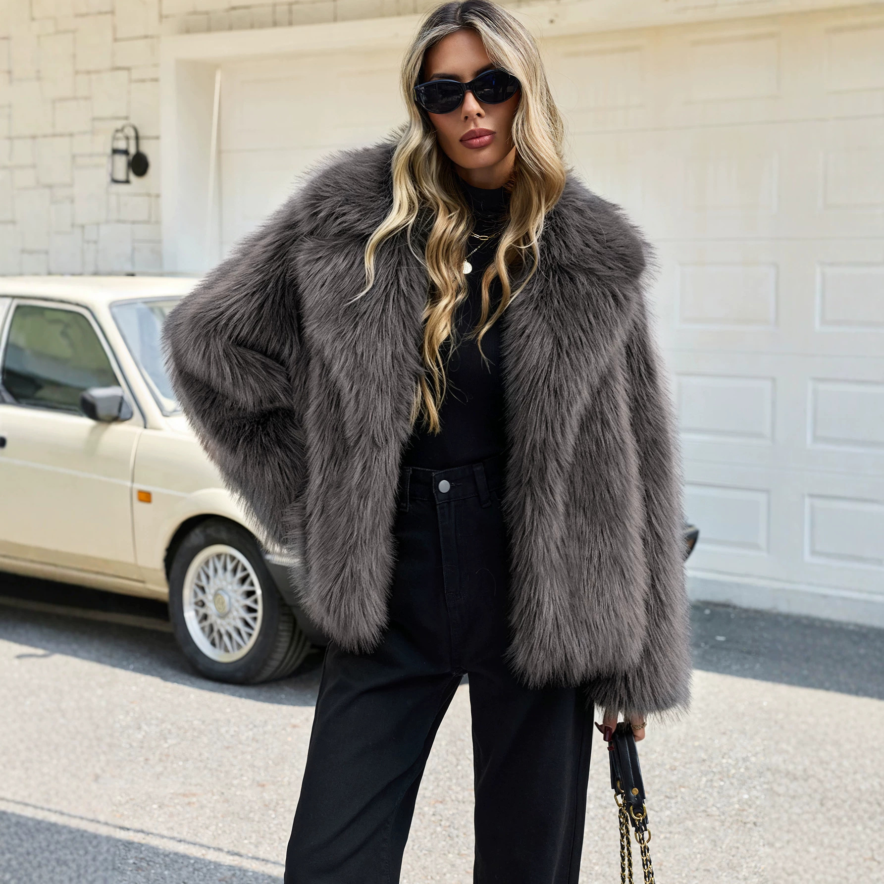 Thick Faux Fur Plush Eco-friendly Fur Coat For Europe And America