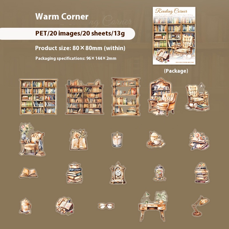 Beautiful Day Book Landscaping PET Stickers Reading Small Corner Series 6 Types Choose 20…