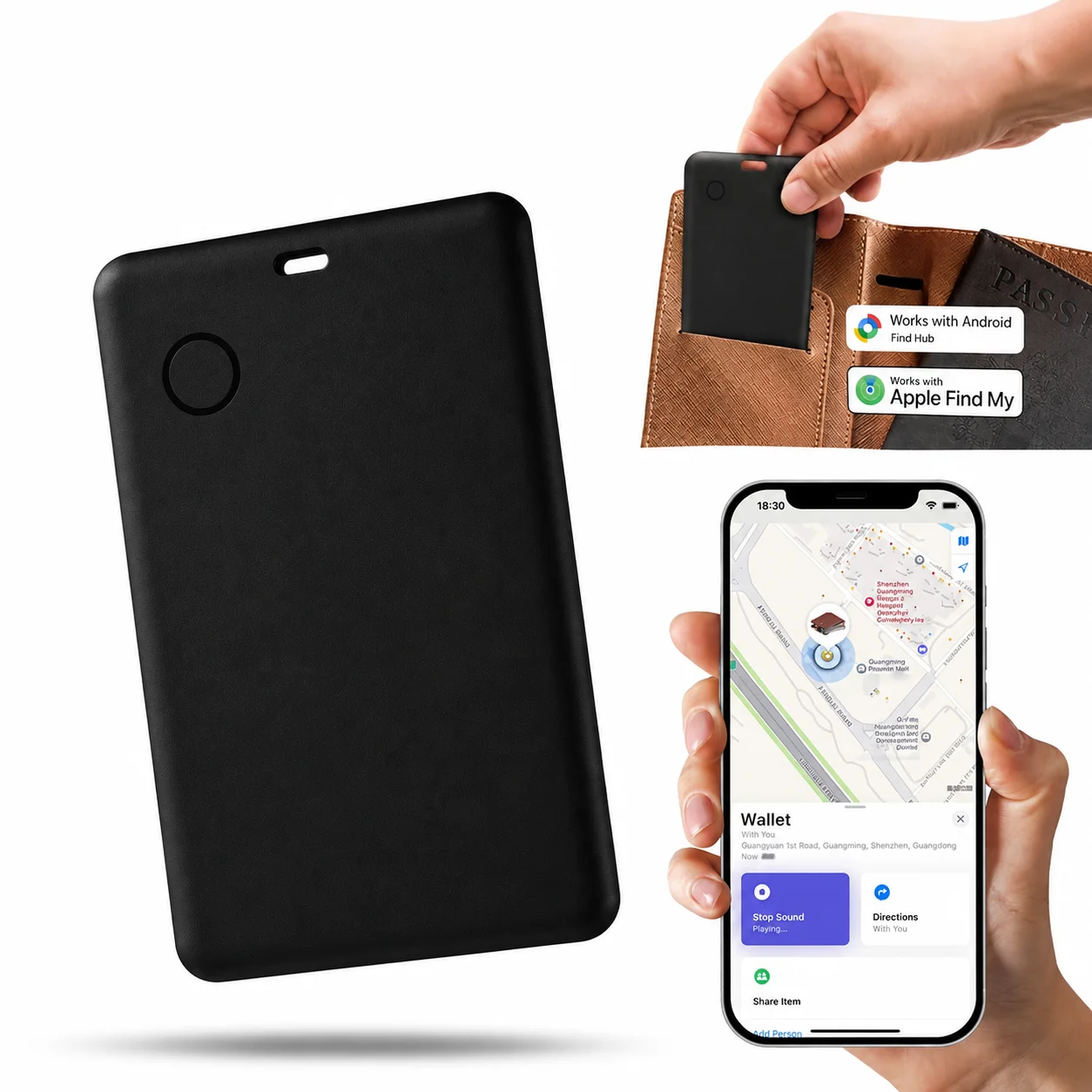 Smart Card for Android & iOS, New Dual System Wallet Tracker Work with Google Find Hub or…