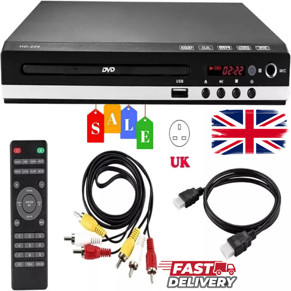 DVD Player Region Free With Remote Control USB Multi Region & HDMI-AV Cable UK