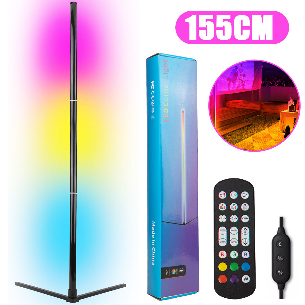 10W RGB LED Corner Floor Lamp Modern Minimalist Remote-Controlled Mood Light For Home…