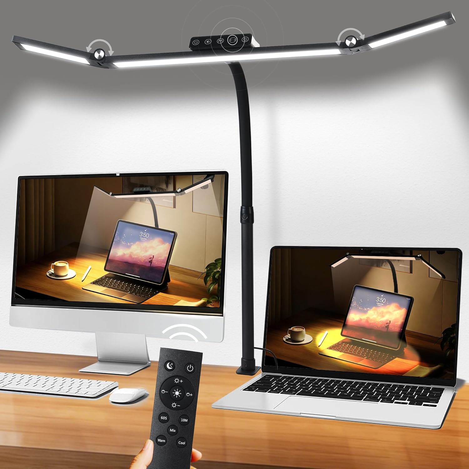 Led Desk Lamp With Clamp - Reading Table Lamp For Home Office With Atmosphere