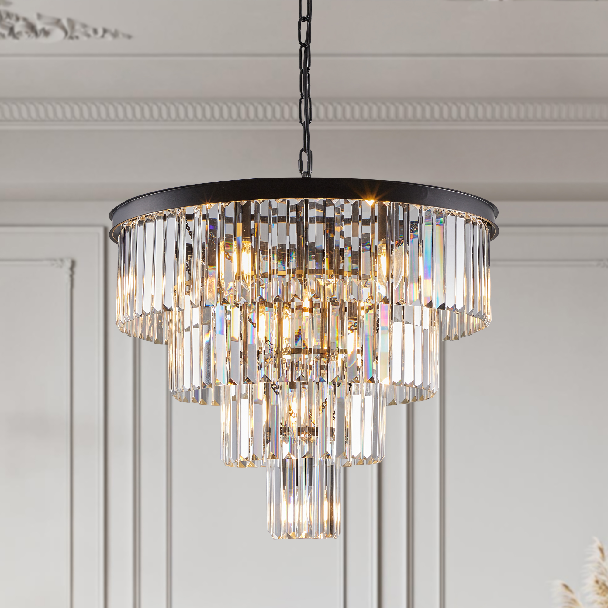 (Same as W1340P188542/L5007-600-B) 24" Contemporary Crystal Modern Chandeliers Crystal…