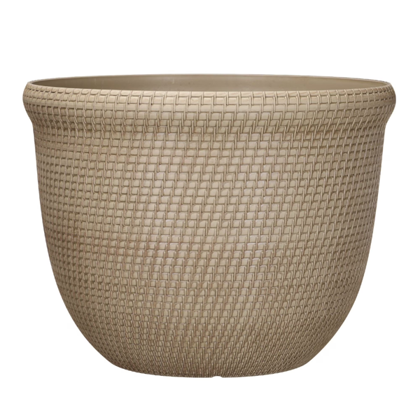 Recycled Resin Planter, Khaki Chino, 15.8in X 15.8in X 12in