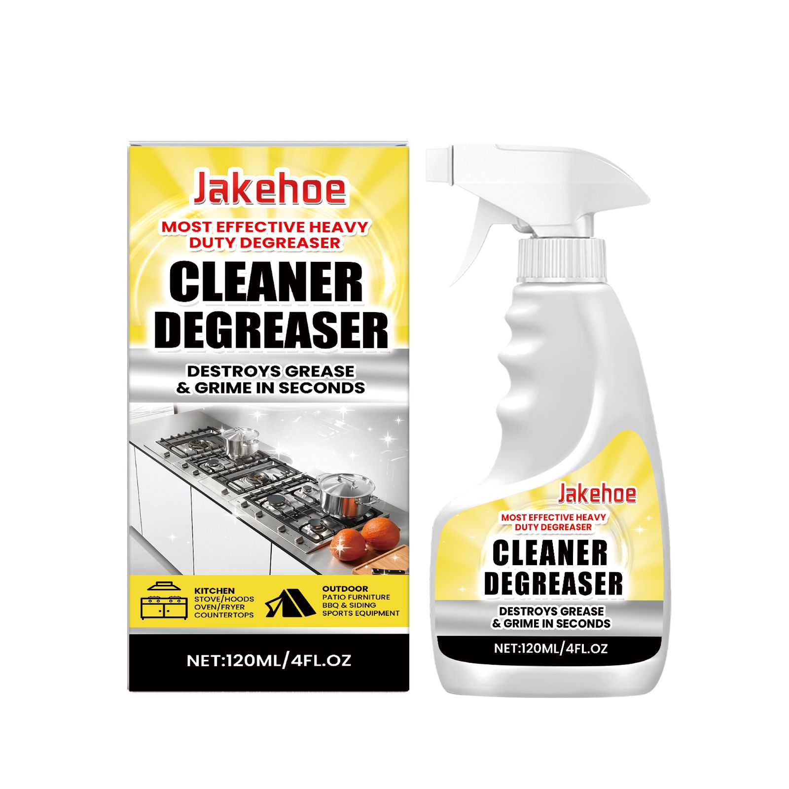 JAKEHOE Kitchen Grease Cleaner Spray, 120 ml