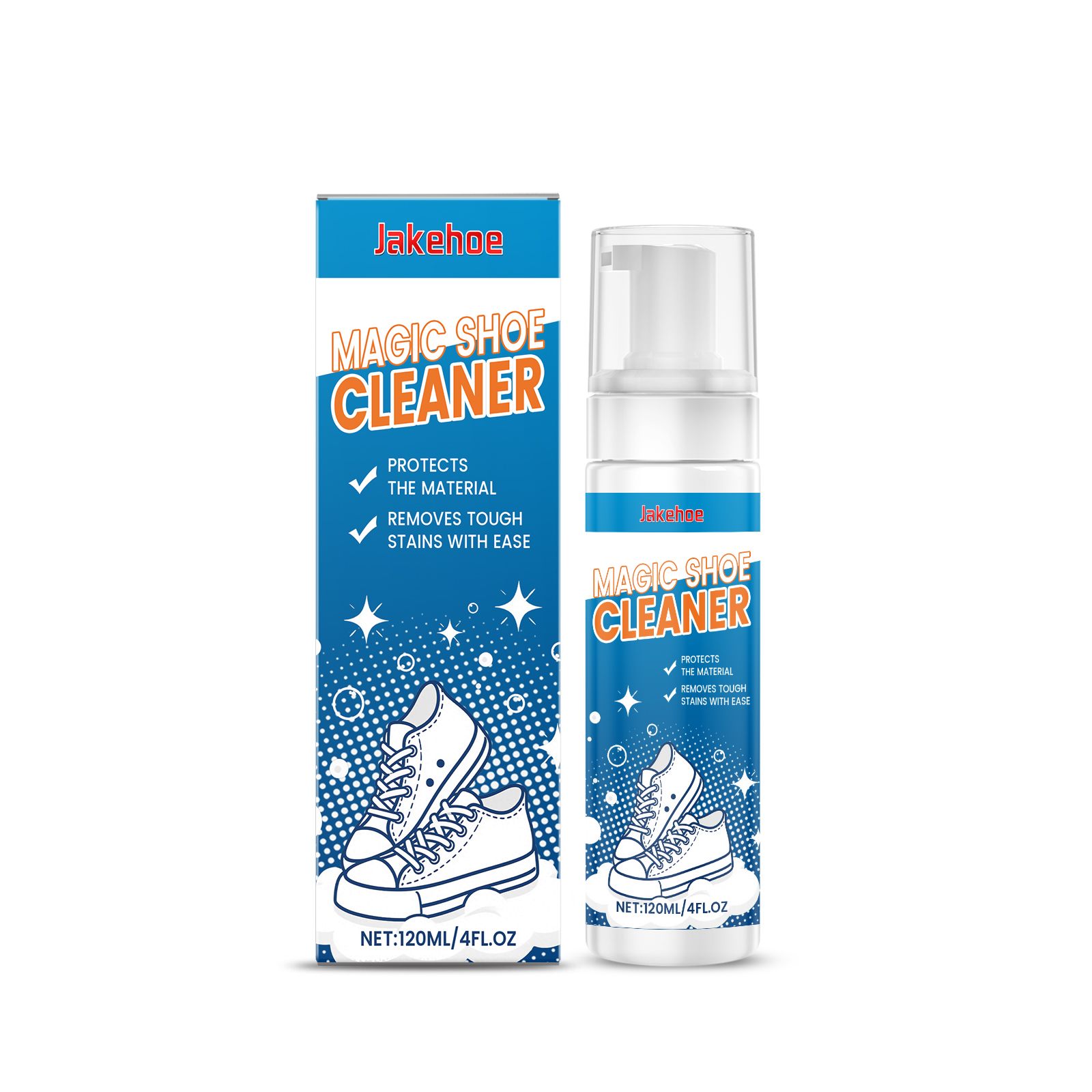 JAKEHOE Foaming Shoe Cleaner, 120 ml / 1 Bottle