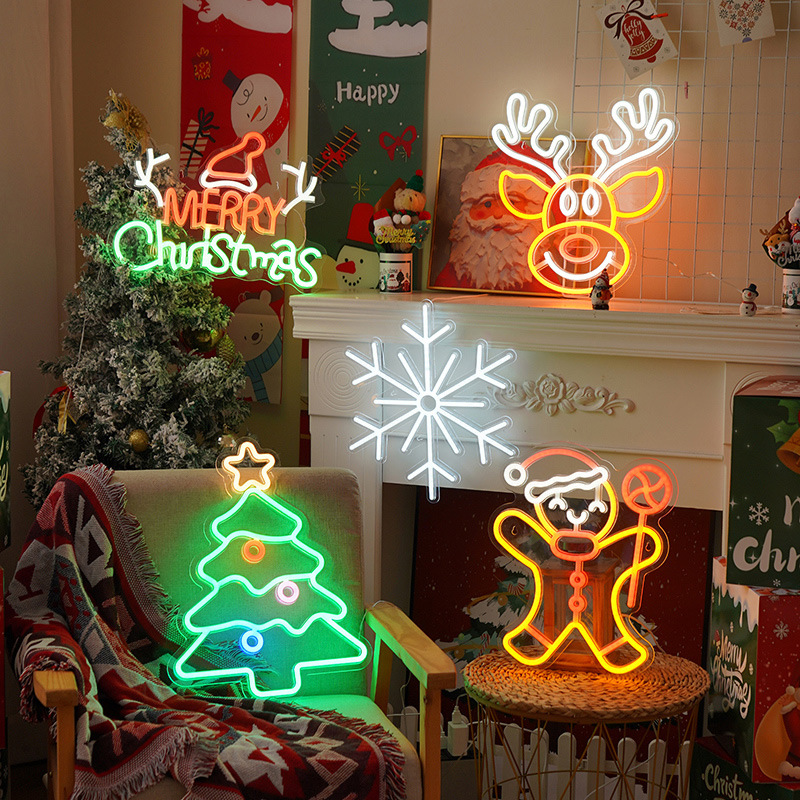 Acrylic Painted Suction-cup Hanging Lamp, LED Christmas Night Light