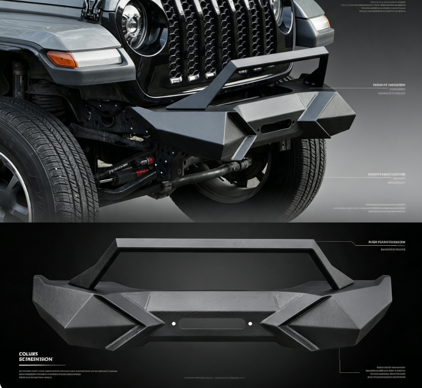 Steel Front Bumper Bull Bar Winch Plate For - Wrangler JK JKU