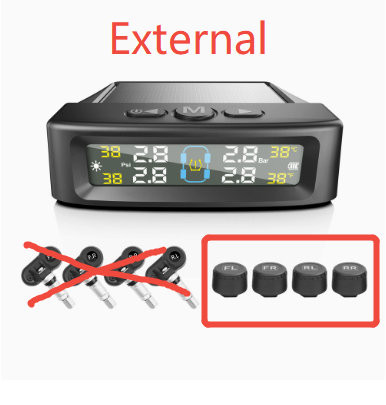T12-6 Wheel-Mounted Tire Pressure Detector Solar-Powered Tire Pressure Monitoring…
