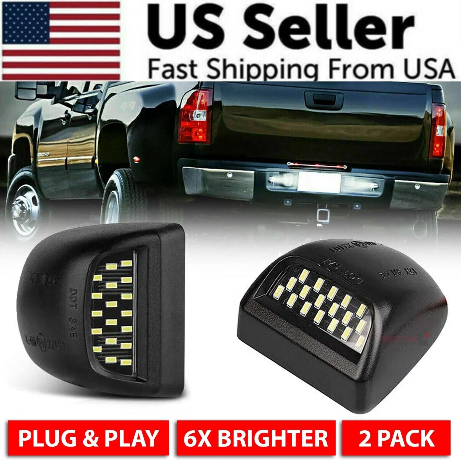 For Chevy Silverado Avalanche - BRIGHT SMD LED License Plate Lights Lamp