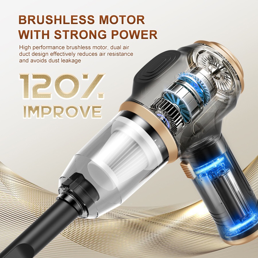 Cordless Portable All-in-one Car Vacuum Cleaner