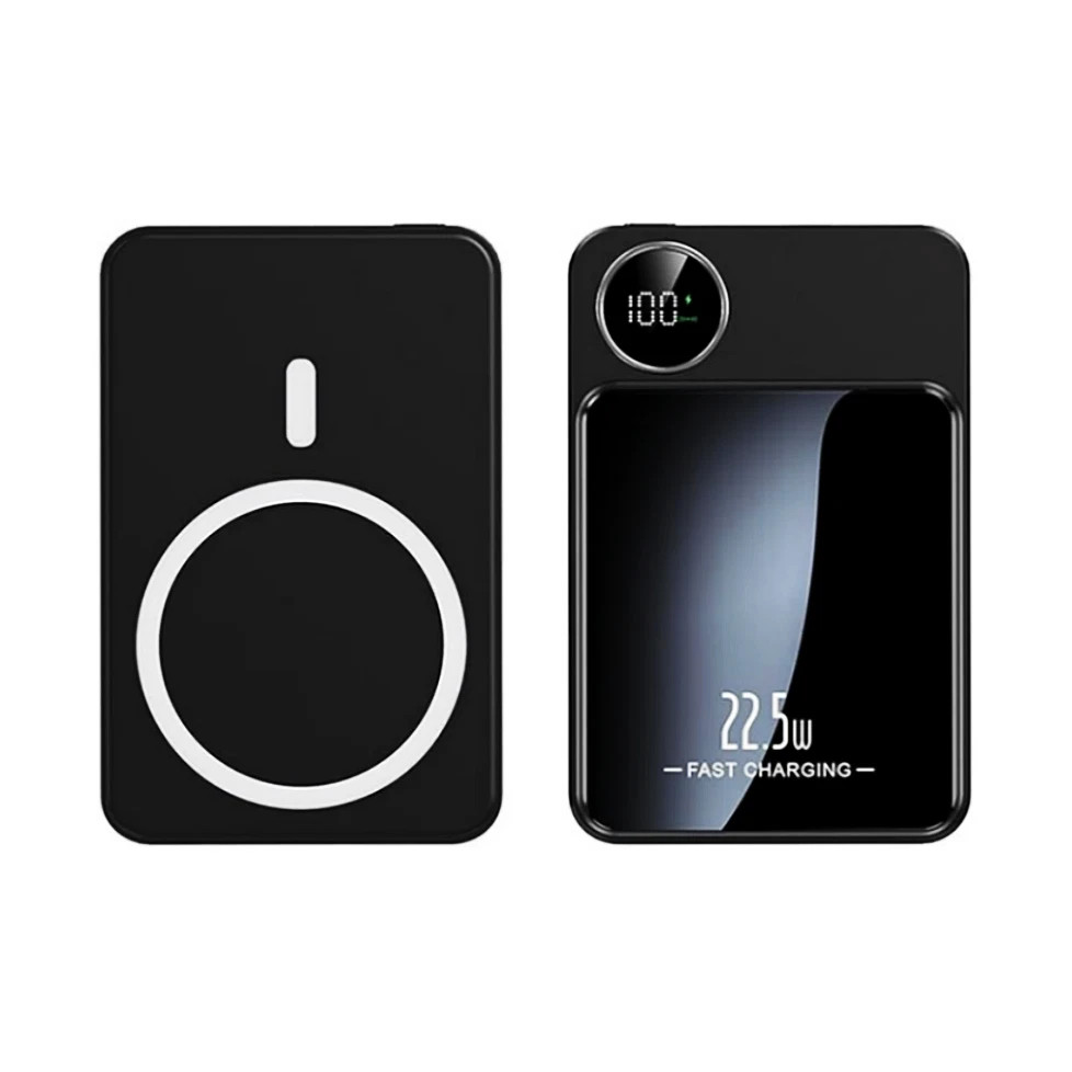 Silvery -9 000000mAh Power Bank Magnetic Battery Pack Wireless Charger For I Phone…