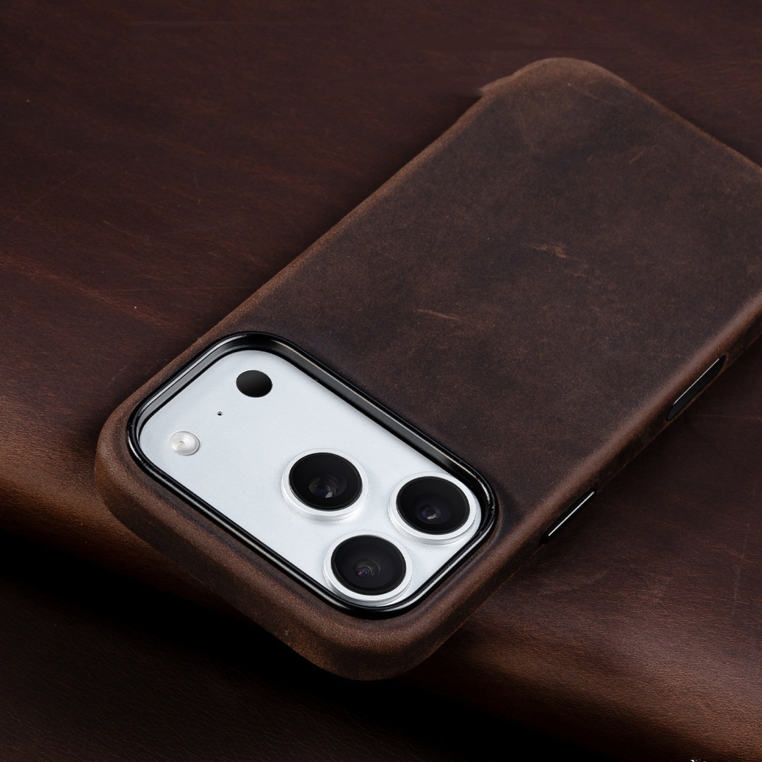 Retro Crazy Horse Leather Genuine Leather Magnetic Protective Case For Phones