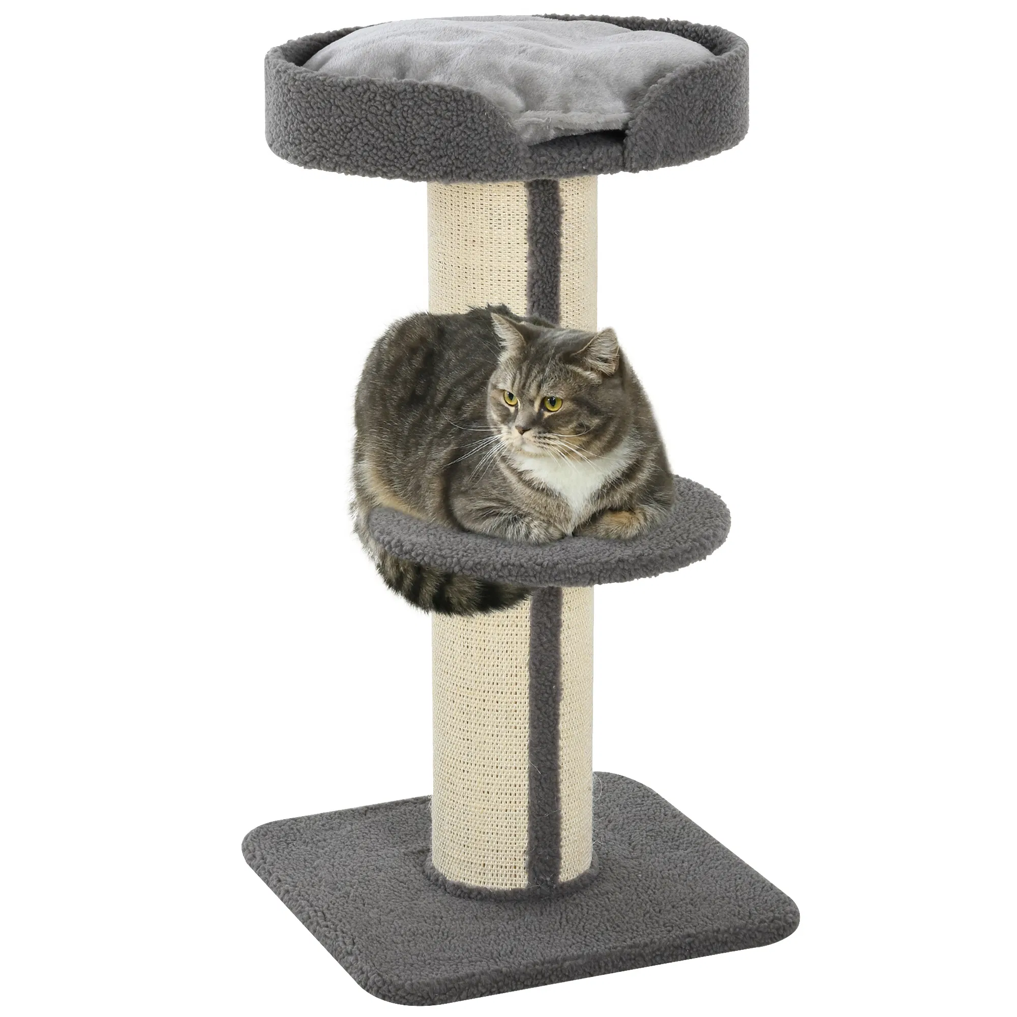 Cat Tree Kitty Tower with Sisal Mat Scratching Post, Cat Bed, Cushion, Perch, 18" x 18" x…