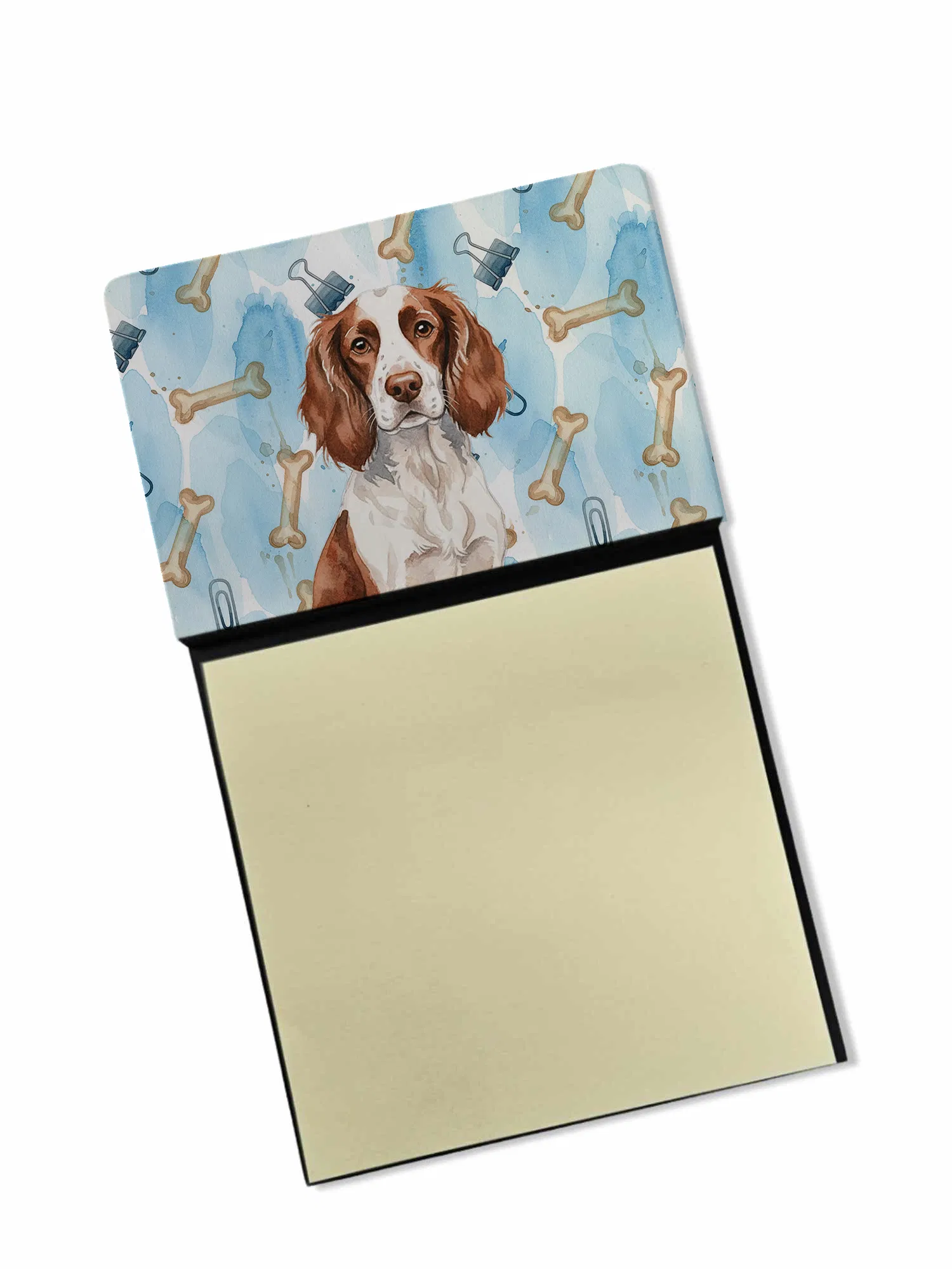 Liver and White English Springer Spaniel Coworker Watercolor Sticky Note Holder…