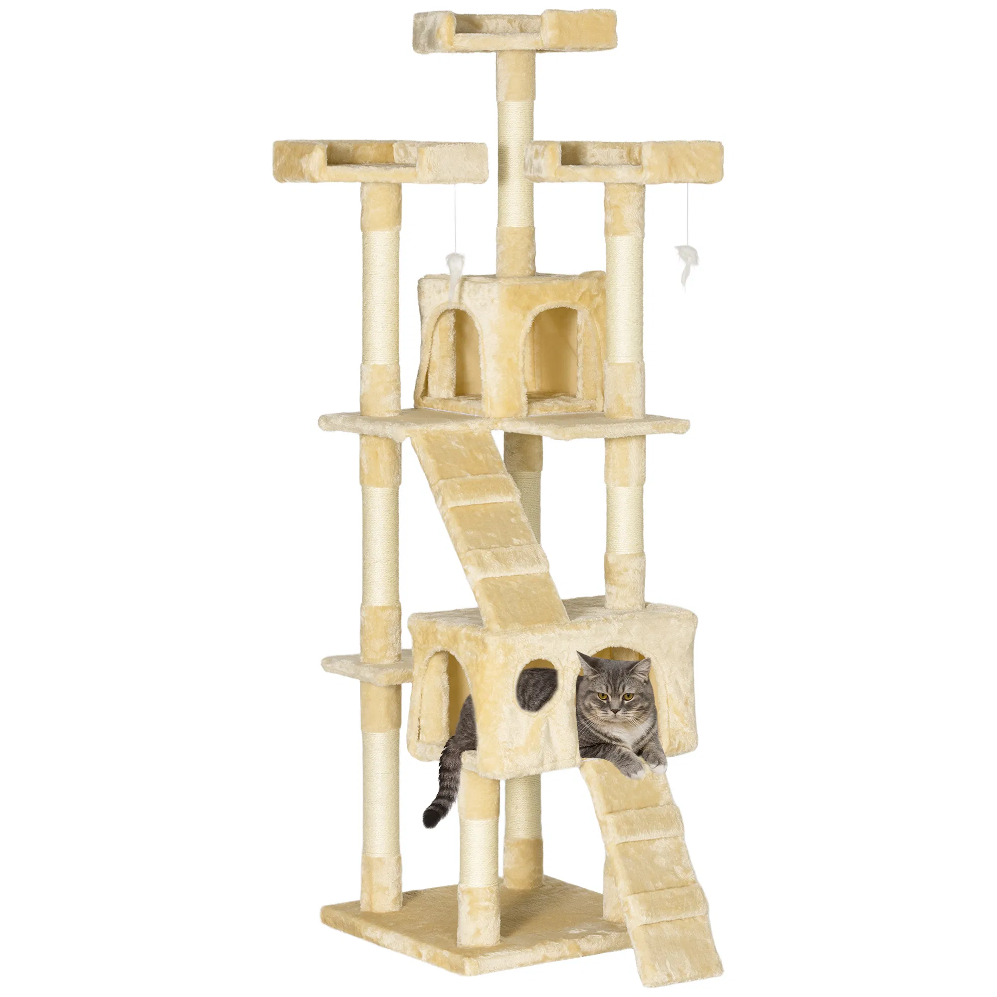 68-inch Multi-Level Cat Scratching Tree Kitty Activity Center Post Tower Condo Pet…