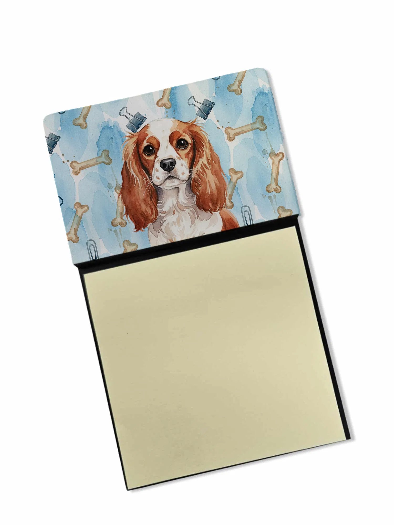 Blenheim English Toy Spaniel Coworker Watercolor Sticky Note Holder Refillable Dispenser…
