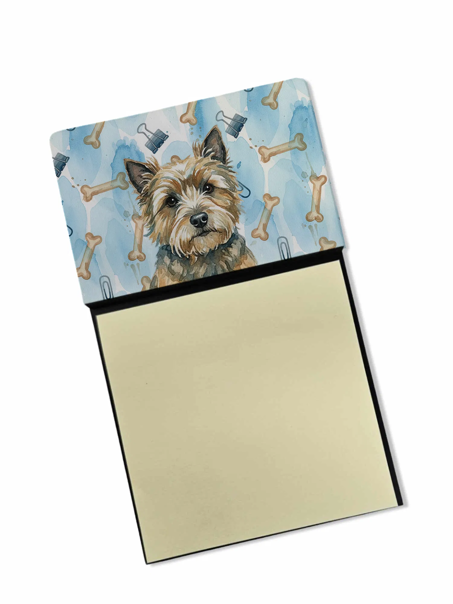Cairn Terrier Coworker Watercolor Sticky Note Holder Refillable Dispenser Desk Accessory…