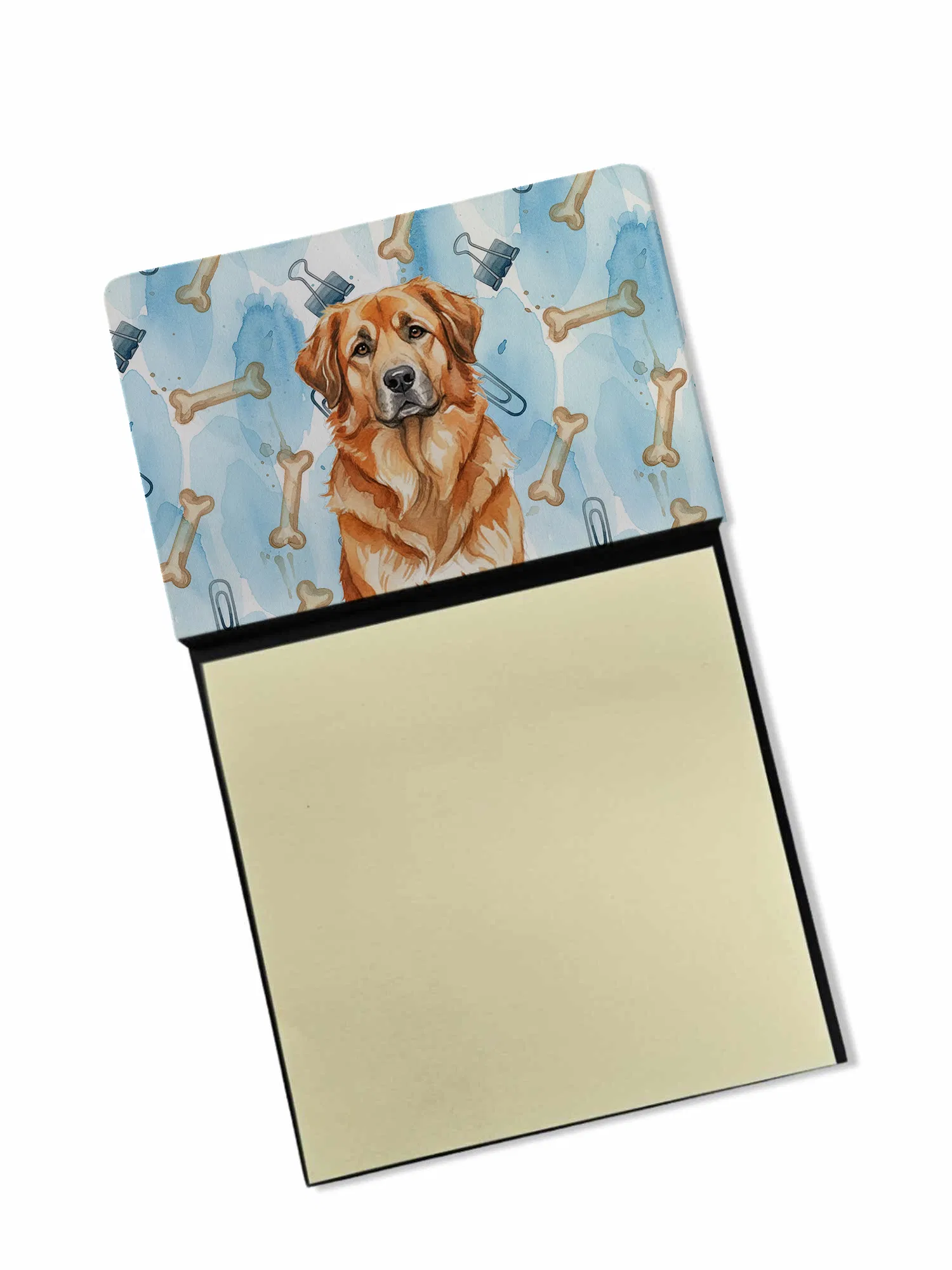 Red Leonberger Coworker Watercolor Sticky Note Holder Refillable Dispenser Desk Accessory…