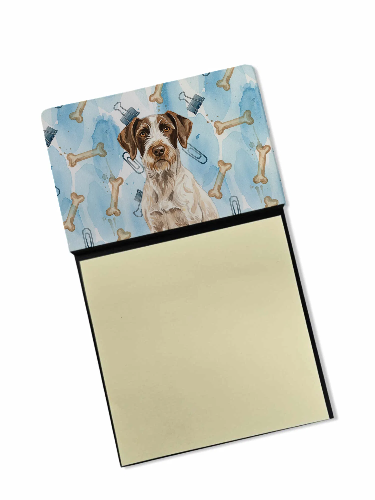 Liver and White German Wirehaired Pointer Coworker Watercolor Sticky Note Holder…