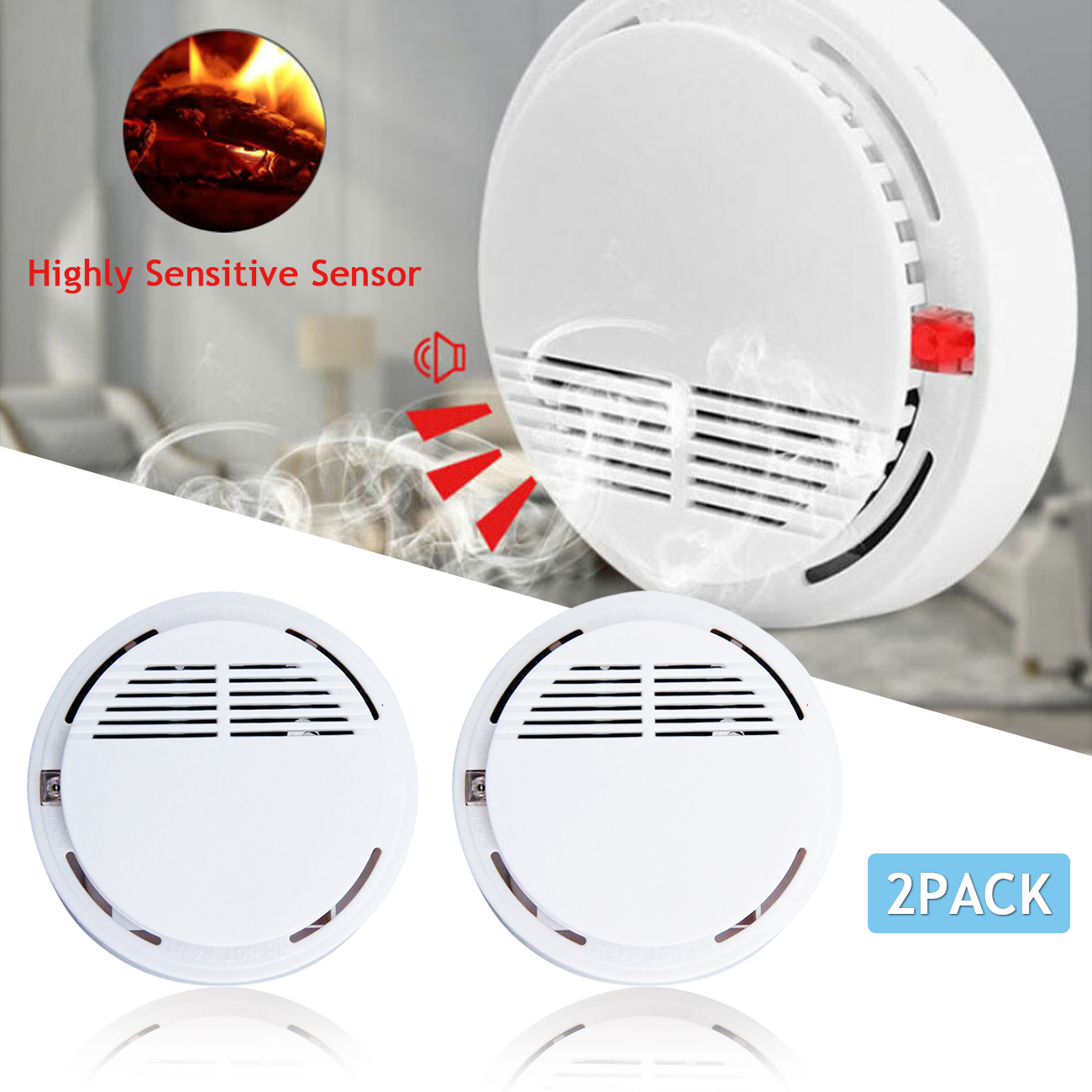 Household Rauchmelder Smoke Alarm Smoke Detector Fire Alarm Detector With 9V Battery…