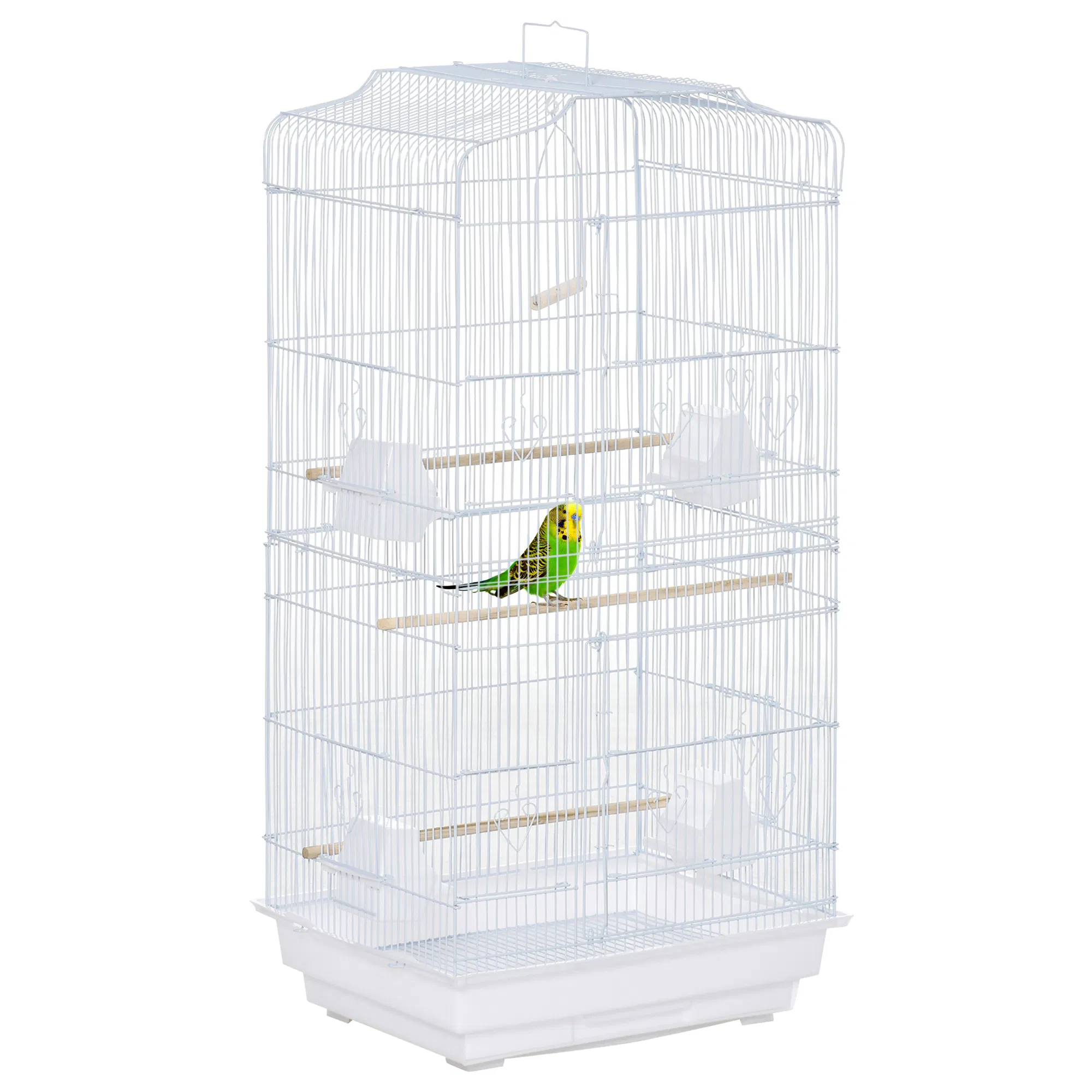 36" Bird Cage, Macaw Play House, Cockatoo, Parrot, Finch Flight Cage, 2 Doors, Perch 4…