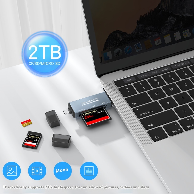Cf Card Reader SD Car USB Three-in-one