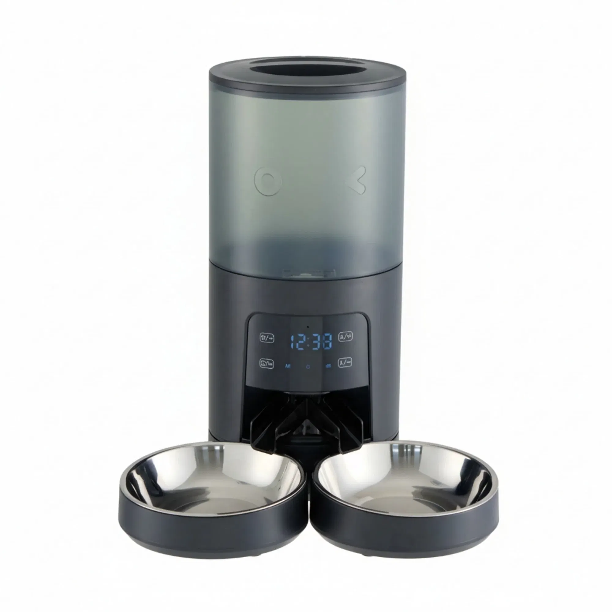 6L Automatic Cat Feeder for 2 Cats, Timed Cat Food Dispenser with 2 Stainless Bowls, 10s…