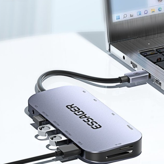 11-in-1 Expansion Dock Typ-c HUB Multi-function Gigabit Network Port Cable Seperater