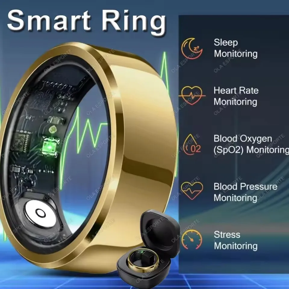 Smart Ring Blood Pressure Heart Rate Sleep Monitoring Smartring & 5ATM Waterproof…