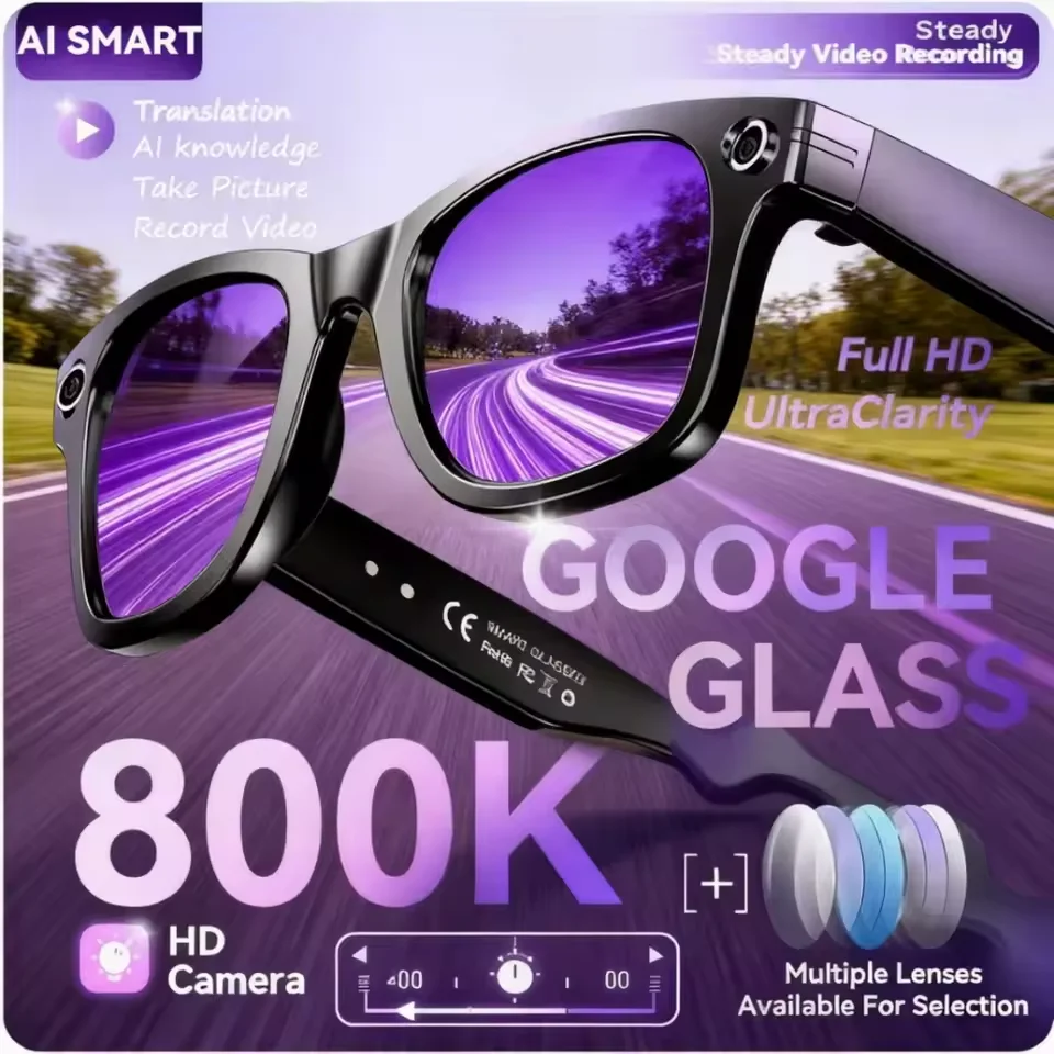 800W Camera AI Glasses Men Color-Changing Smart Translation Glasses Photo Video Recording…